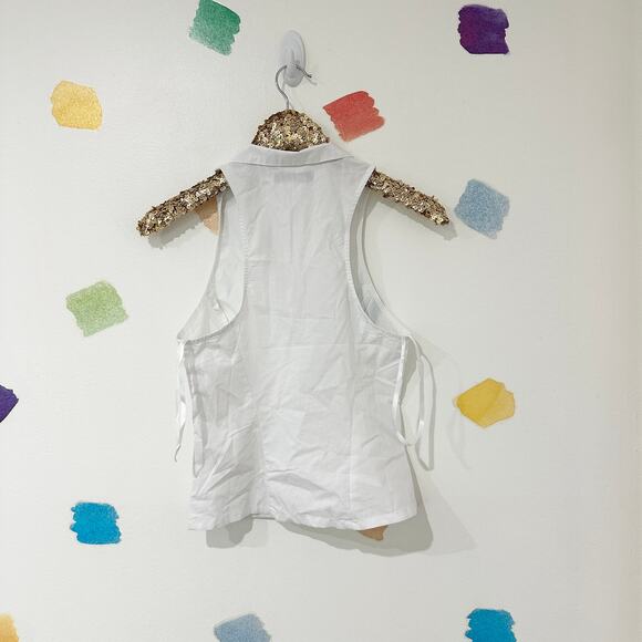 XS Urban Outfitters Party Girl Cotton Blend White Vest NWT - Picture 5 of 7